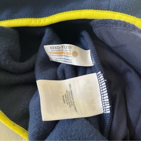 NWT Lands End Men’s Colorblock Pullover Snap Button Fleece Size Medium Navy Teal - Picture 7 of 11